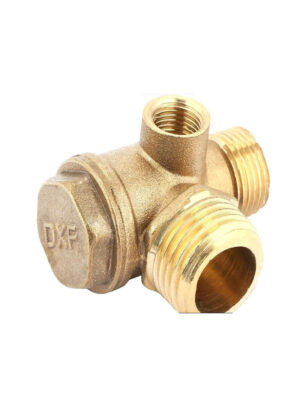 3 Port Air Compressor Check Valve - Male/Female Threaded Tube Connector