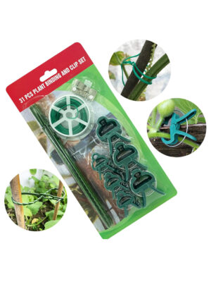 31-Piece Garden Tools Set with Reusable Twist Ties – Strong, Flexible Plant Support Straps for Plants, Flowers & Gardens