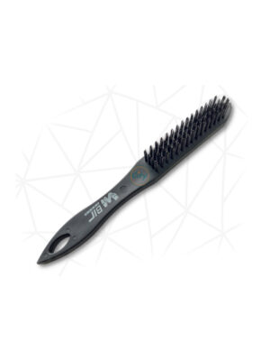 Carbon Steel Wire Brush with Curved Plastic Handle – Durable Cleaning Tool | කාබන් ස්ටීල් තුඩු යන්ත්‍රය