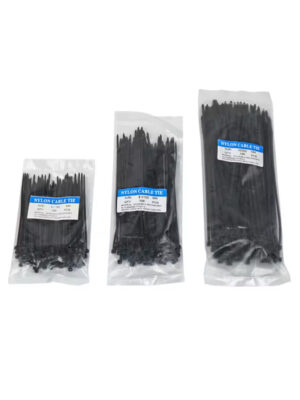 Cable Tie Nylon – 3.6×100mm to 4.8×300mm | Self-Locking Plastic Wire Zip Ties (100pcs, Black) | කේබල් ටයි නයිලෝන්