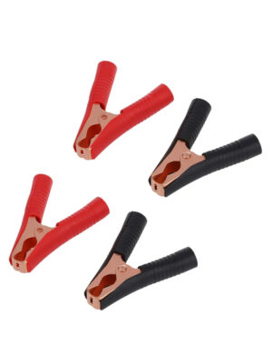 2pcs Car Alligator Clips Battery Clamps – 100A Crocodile Clips (Red + Black) | කාර් බැටරි ක්ලිප්