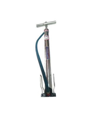 Silver Aluminum Alloy Portable Bicycle Air Pump – Tire Ball Pump with Pressure Gauge | සයිකල් එයර් පම්ප්