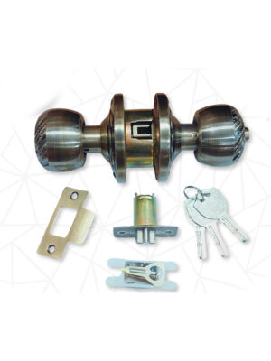 Premium Quality Round Lock – Antique Brass Color | Universal Wooden Door Lock | අත්දැකිය හැකි රවුම් ලෝක්