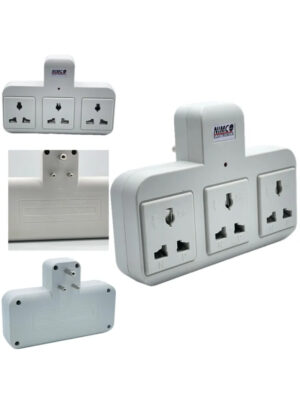 Multi-Plug Wall Socket Adapter – 5A 3-Way Universal Outlet | Travel Adapter | බහු සූදානම් සොකට්