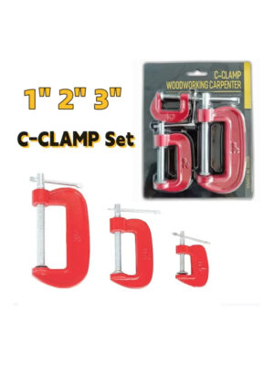 G Clamp Set 1"-3" – Durable 3Pcs Clamping Tool | ජී ක්ලැම්ප් සෙට්