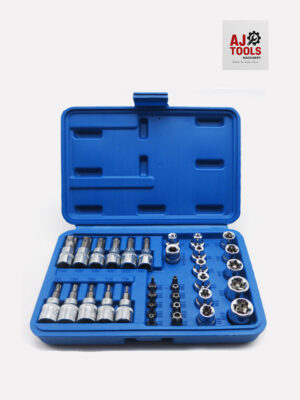 E & T Socket With Torx Bits Set | 1/4" & 3/8" | 34PCS | සොකට් කට්